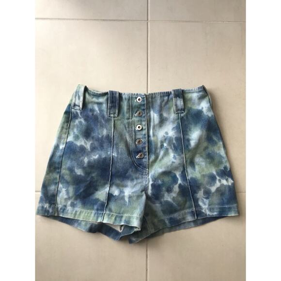 3.1 Phillip Lim Denim Shorts High Waist Tie Dye - Picture 1 of 10